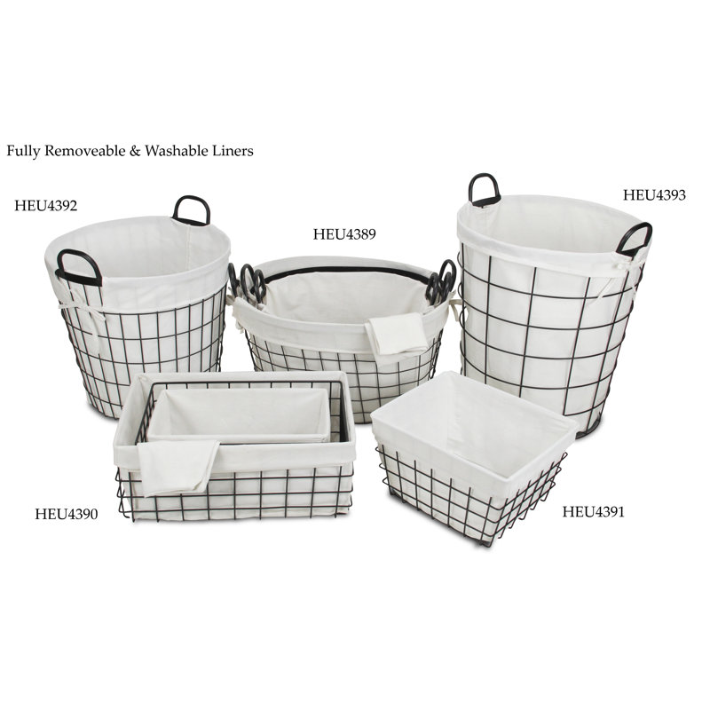 Cheungs 3 Piece Lined Metal/Wire Basket Set & Reviews Wayfair